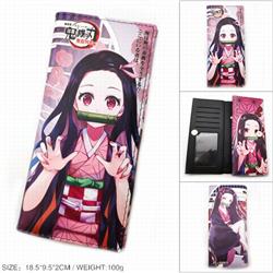 Demon Slayer Kimets Long Full Color Tri-Fold Magnetic Buckle Wallet 18.5X9.5X2CM 100G PK-010