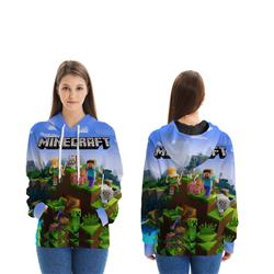 Minecraft 3d printed hoodie 2xs to 4xl