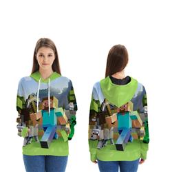 Minecraft 3d printed hoodie 2xs to 4xl