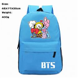 BTS Anime 600D Canvas Backpack Waterproof School Bag 48X17X35CM 400G