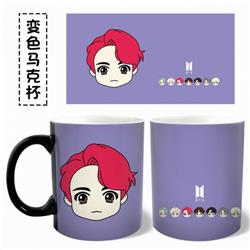 BTS JK Q version color changing cup high 9.6CM diameter 8.3CM