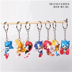 Sonic the Hedgehog 2nd generation a set of 7 Keychain pendant 6CM 0.2KG