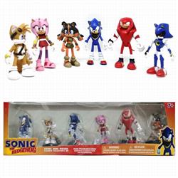 Sonic The Heogehog a set of 6 Boxed Figure Decoration Model 6.8-9CM 0.26KG