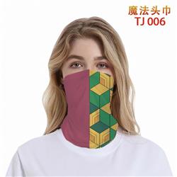 TJ-006-Demon Slayer Kimets Tomioka Giyuu Color printing magic turban scarf