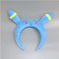 Pokemon Q version Eevee Plush headdress headband 19X17CM 0.04KG a set price for 5 pcs