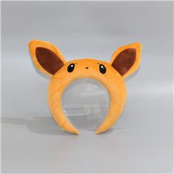 Pokemon Q version brown Eevee Plush headdress headband 19X17CM 0.04KG a set price for 5 pcs