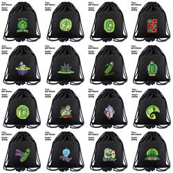 Rick and Morty anime drawstring backpack bag