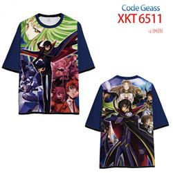 Code Geass Loose short-sleeved T-shirt with black (white) edge 9 sizes from S to 6XL XKT6511
