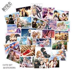 sword art online anime waterproof stickers set(30pcs a set) price for 5 set