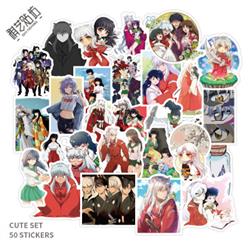 inuyasha anime waterproof stickers set(50pcs a set) price for 5 set