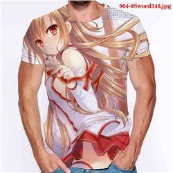 sword art online anime 3d printed tshirt