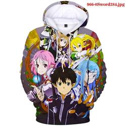 sword art online anime 3d printed hoodie