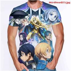 sword art online anime 3d printed tshirt