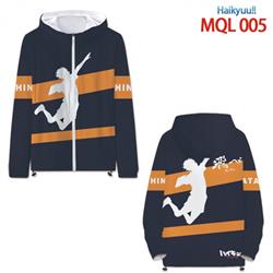 Haikyuu!! Anime full color jacket hooded zipper trench coat MQL 005