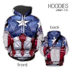 Captain America Anime full color zipper hooded sweater M L XL 2XL LMWY131