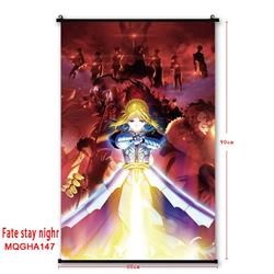 Fate stay night Anime plastic pole cloth painting Wall Scroll 60X90CM