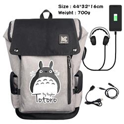 totoro Data cable animation game backpack school bag