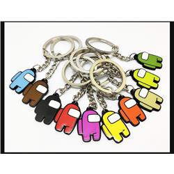 10 Styles Wholesale Among Us Game Metal Keychain