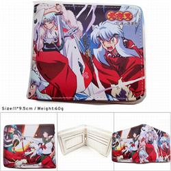 Inuyasha the Movie: Fire on the Mystic Island Colorful Printing Anime PU Leather Fold Short Wallet