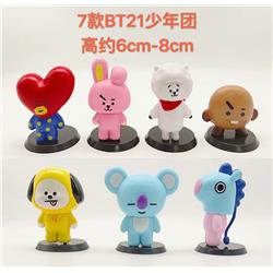 BT21 K-POP BTS Bulletproof Boy Scouts Korean Star Anime PVC Figure