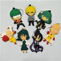 one punch man anime rubber keychain random selection