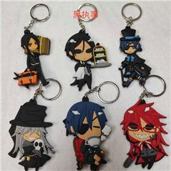 kuroshitsuji anime rubber keychain random selection