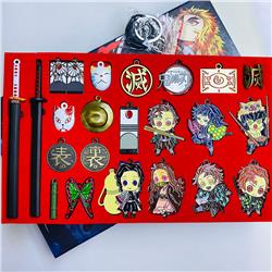 Demon Slayer: Kimetsu no Yaiba Alloy Multifunctional Anime Sword Necklace Keychain (23pcs/set)