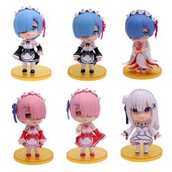 Re:Life in a different world from zero rem and ram anime figures set(6pcs a set)