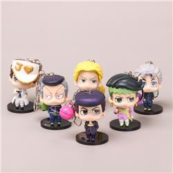 Jojos Bizarre Adventure anime PVC keychain, price for a set of 6 pcs