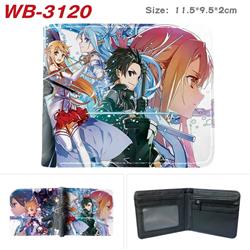 Sword Art Online Anime color book two-fold leather wallet 11.5X9.5X2CM WB-3120A