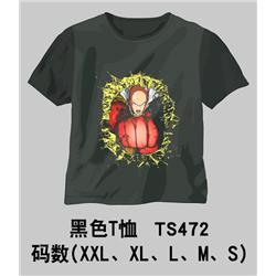 One Punch Man anime black T-shirt