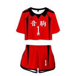 haikyuu anime short sleeve T-shirt set