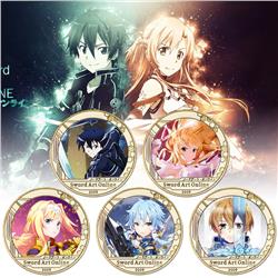 Sword art online anime Commemorative Coin Collect Badge Lucky Coin Decision Coin
