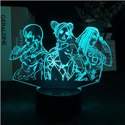 JoJos Bizarre Adventure anime 7 colours LED light