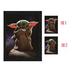 Star wars anime anime 3d poster painting with frame 29.5*39.5cm