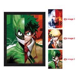 my hero academia anime 3d poster painting with frame  29.5*39.5cm