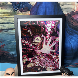 demon slayer anime anime 3d poster painting with frame 29.5*39.5cm