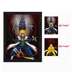 naruto anime 3d poster painting with frame  29.5*39.5cm