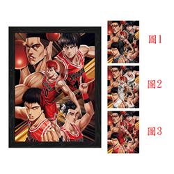 Slam dunk anime 3d poster painting with frame  29.5*39.5cm