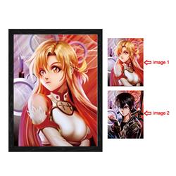 Sword art online anime 3d poster painting with frame 29.5*39.5cm