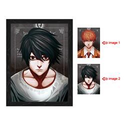 death note anime 3d poster painting with frame 29.5*39.5cm