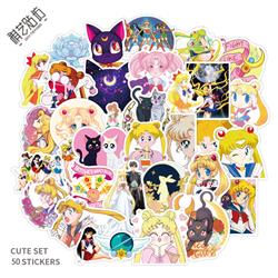 SailorMoon anime sticker 50 pcs/set