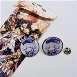 Genshin Impact Noelle anime necklace+brooch