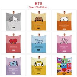 BTS anime blanket 100*135cm