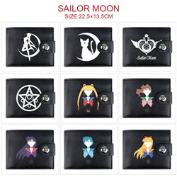 Sailor Moon Crystal anime two fold short card bag wallet purse 22.5*13.5cm