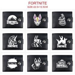 Fortnite anime two fold short card bag wallet purse 22.5*13.5cm