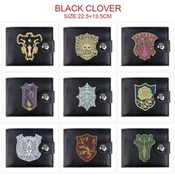 Black Clover anime two fold short card bag wallet purse 22.5*13.5cm