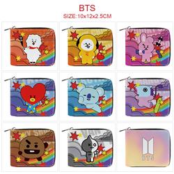 BTS anime wallet 10*12*2.5cm