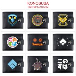 KonoSuba anime two fold short card bag wallet purse 22.5*13.5cm