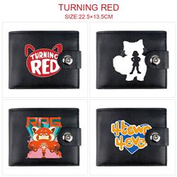 Turning Red anime two fold short card bag wallet purse 22.5*13.5cm
